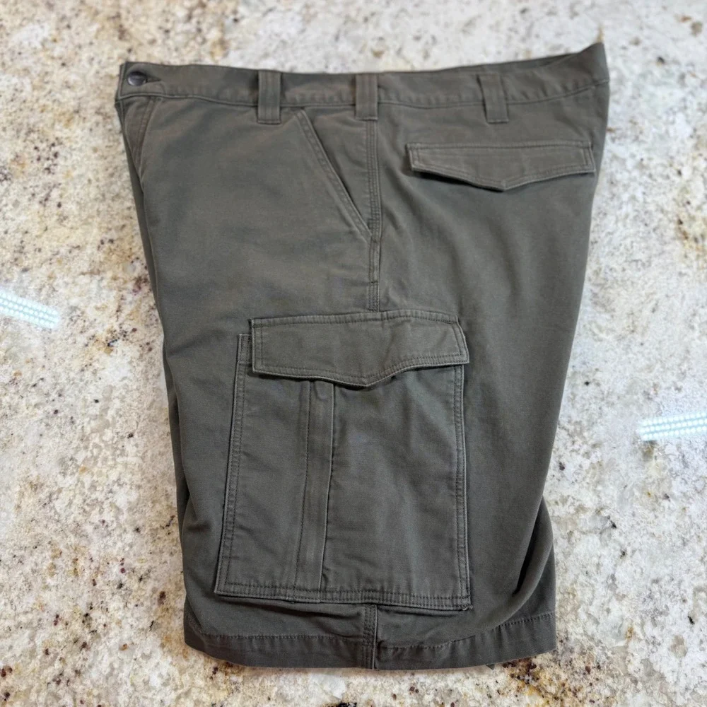 Carhartt Rugged Flex Cargo Work Shorts Mens 40 Moss Canvas Relaxed Fit BS3542